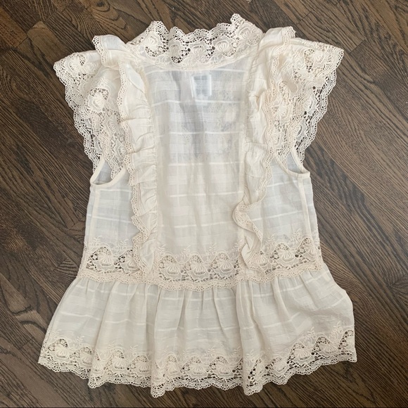 Misa Los Angeles LA Ingrid Ivory Lace Top Blouse NWOT - Picture 8 of 9